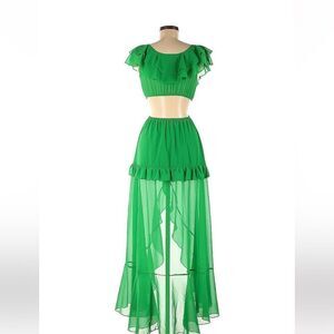 Sheer Green Maxi Summer Dress